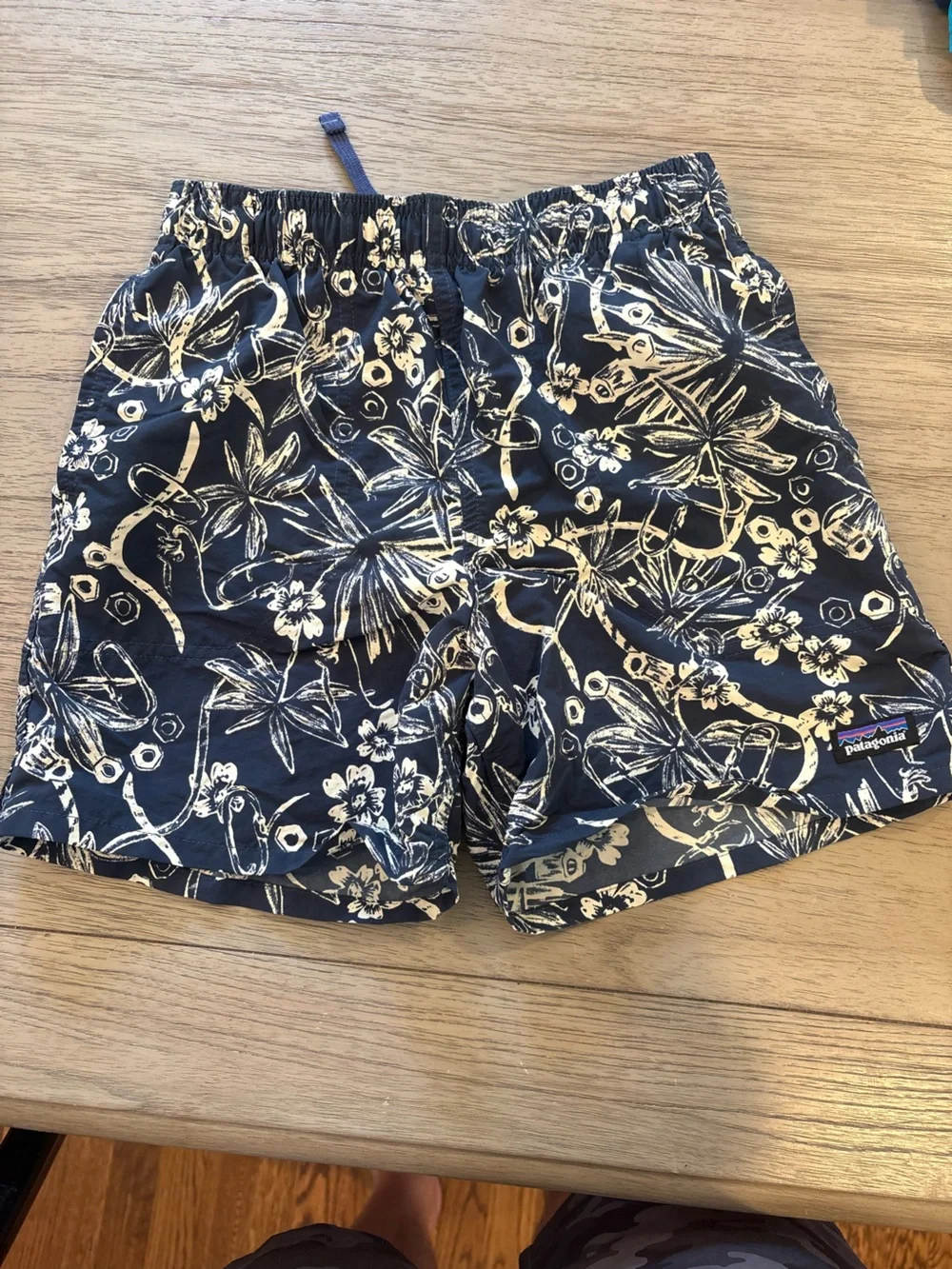 Patagonia Navy and Cream Floral Print Shorts